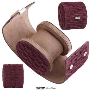 Kithmas Monogram Suede Leather Single Watch Roll • Magma Red • 2025